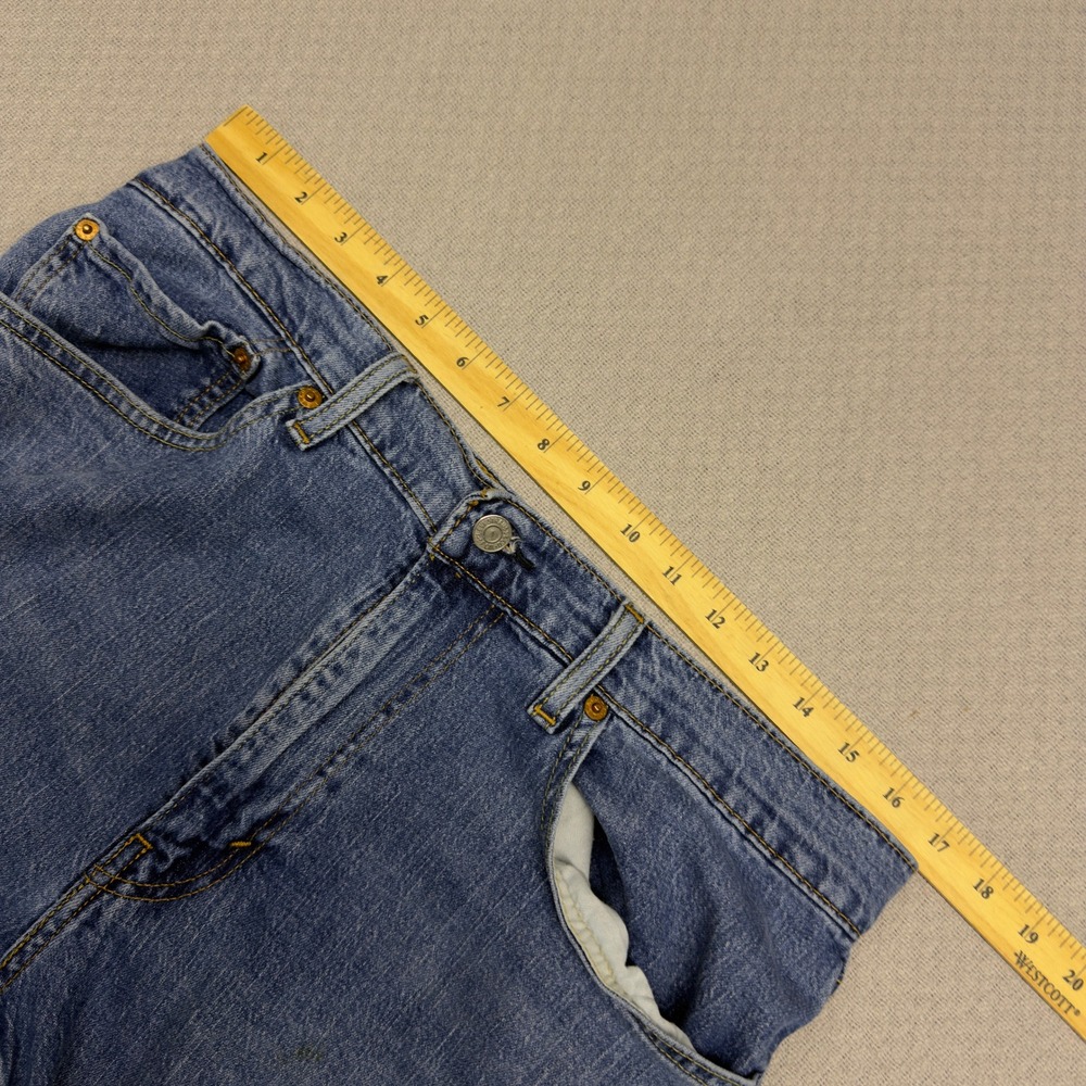 Levis 505 Jeans Mens 34x29 (Fits 34x24)‎ Blue Denim Regular Fit Hemmed Grunge - Picture 10 of 12